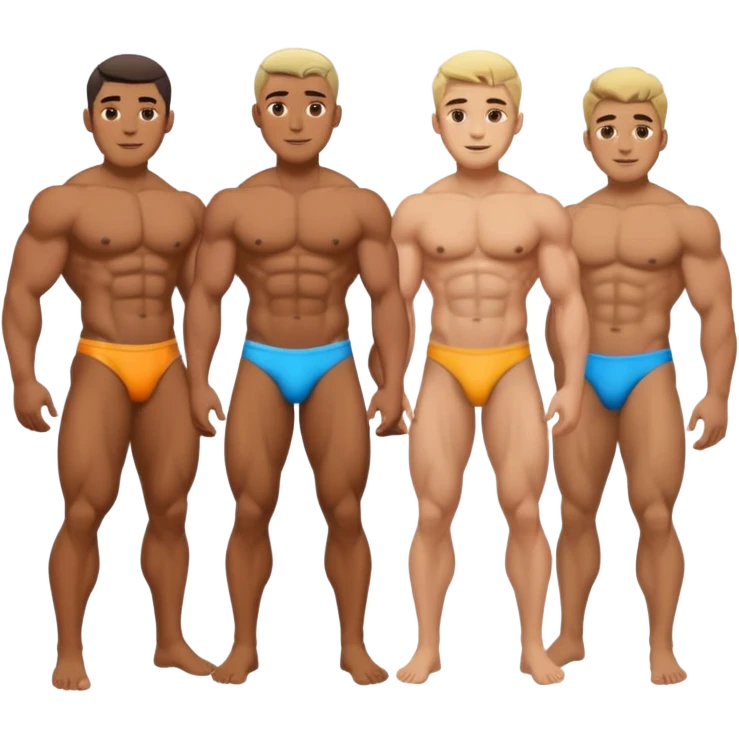 Gay men in thong with big butt emoji