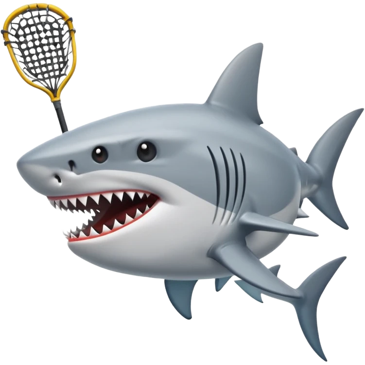 Shark playing lacrosse  emoji