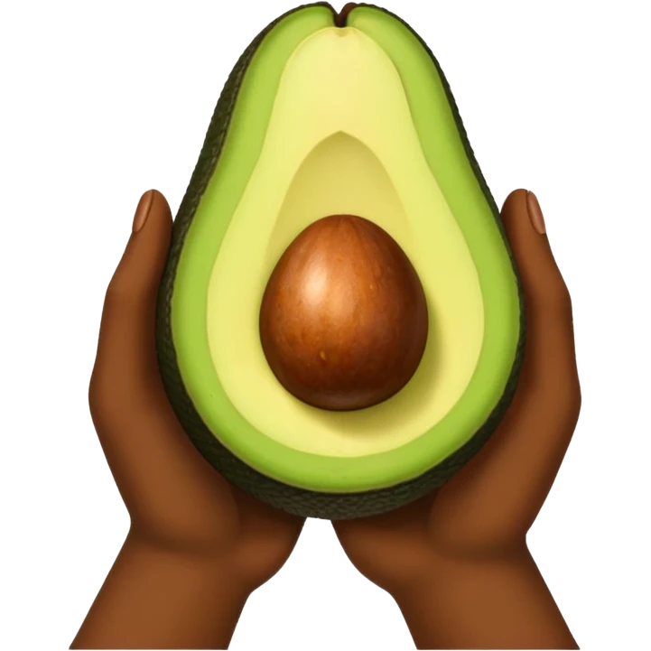 hands holding a so small avocado emoji