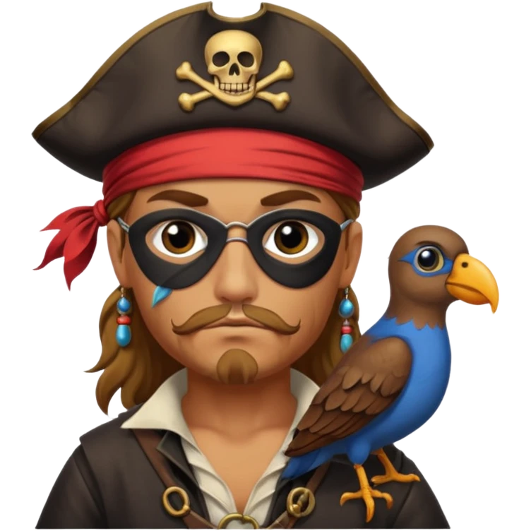 Pirate with bird  emoji