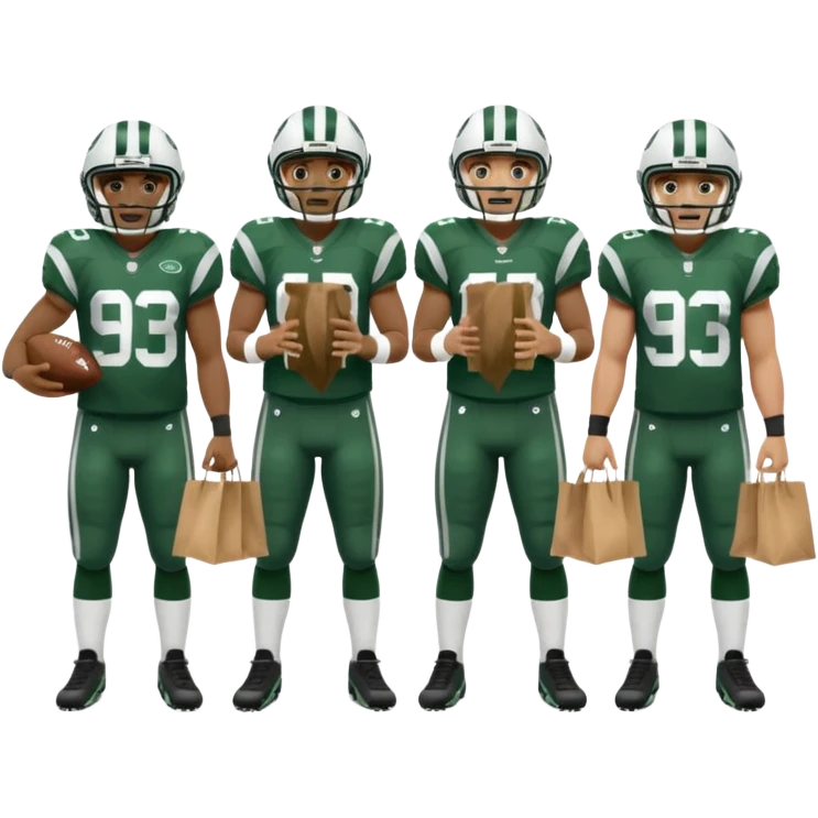 New York Jets being cry babies with tears with paper bags emoji
