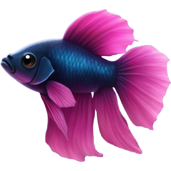 beta fish that is beautiful like the dark ocean and bright like a pink sunrise, add cute little stars and make the hue of this like a sunset but also midnight  emoji