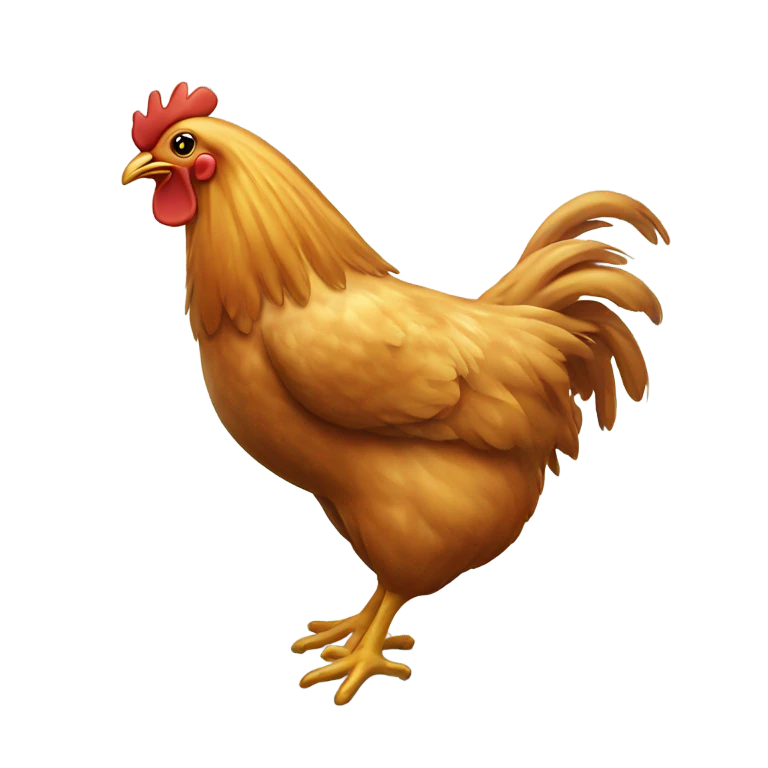 Chicken blowing in the wind emoji