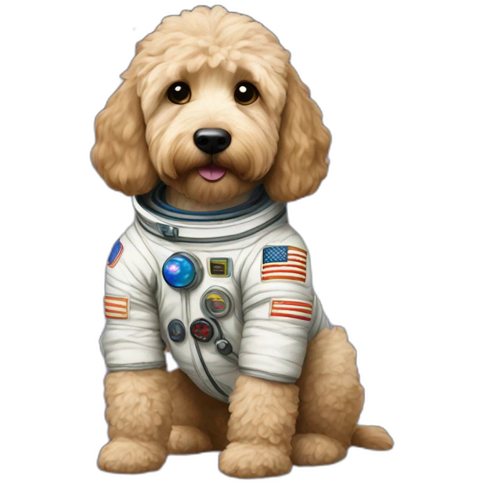 astronaut goldendoodle emoji