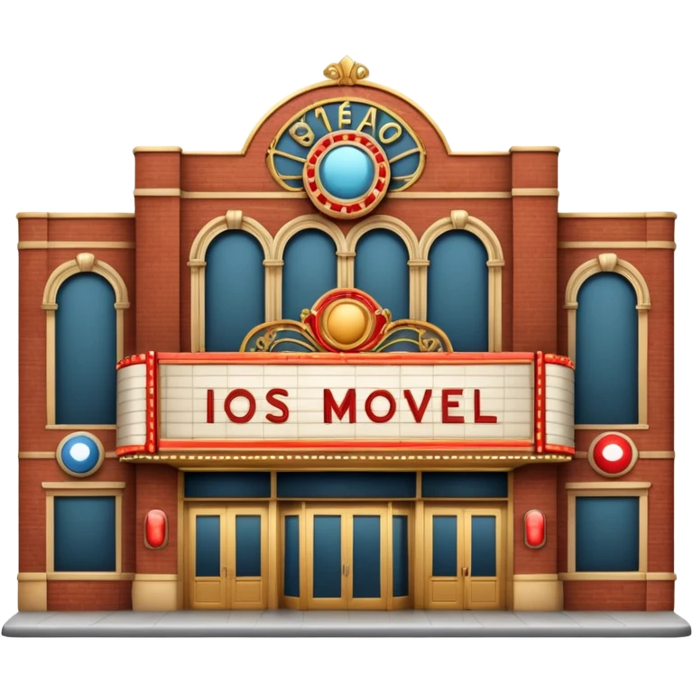 An old vintage movie theater exterior emoji