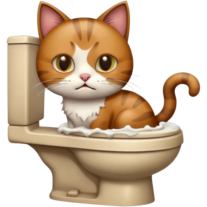 Poop cat in the toilet emoji
