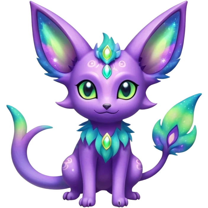 Shiny Exotic Cute Nebulae Sparkly Espeon-Meganium-Aurorus-Amaura-Hybrid-Creature with pattern-markings emoji