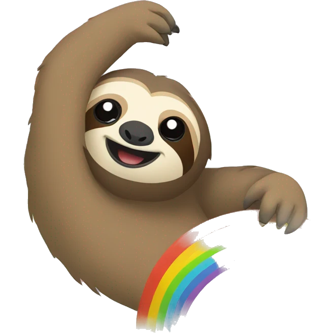 a sloth on a rainbow  emoji