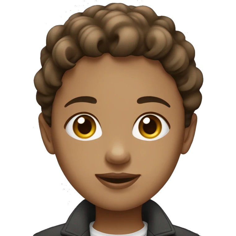 A girl wearing With brown darkish, ￼￼wavy hair, wearing a jacket emoji