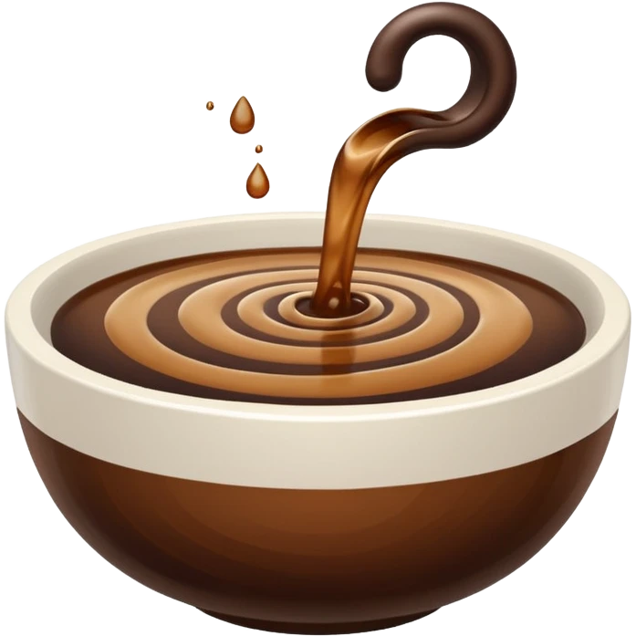 brown liquid in white bowl emoji
