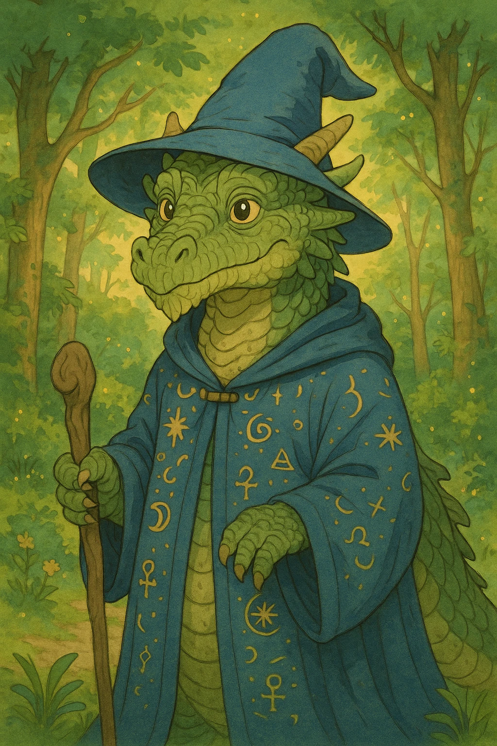 dragon wizard, ghibli-inspired style emoji