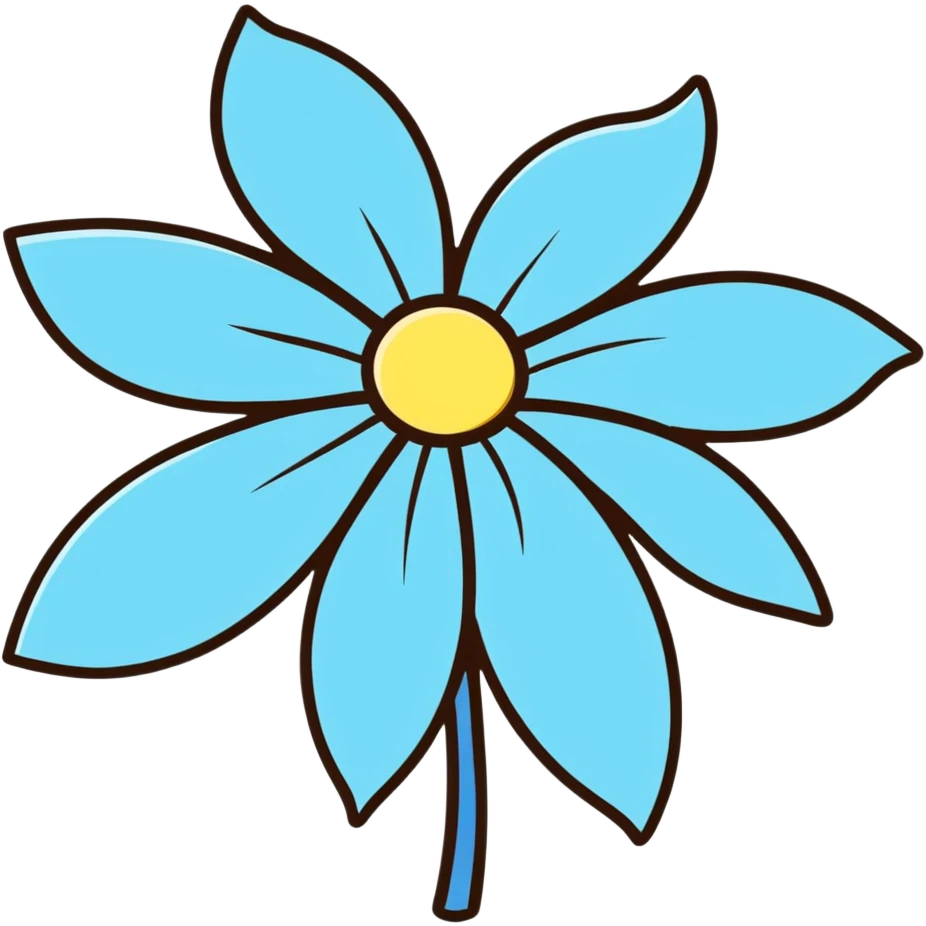 Sumer blue and white flower emoji