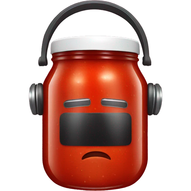 tomato sauce jar with headphones emoji