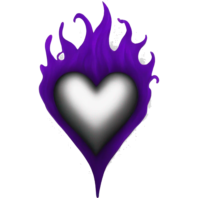 Black heart purple flame emoji