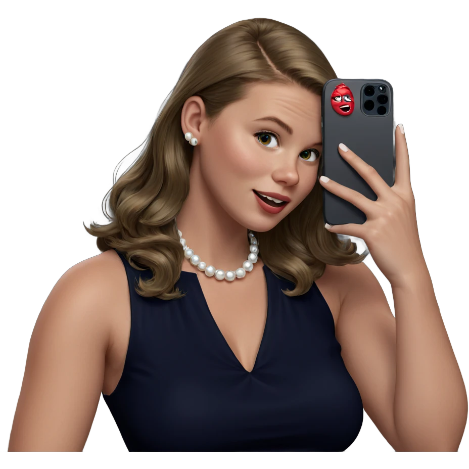 girl with pearl necklace emoji