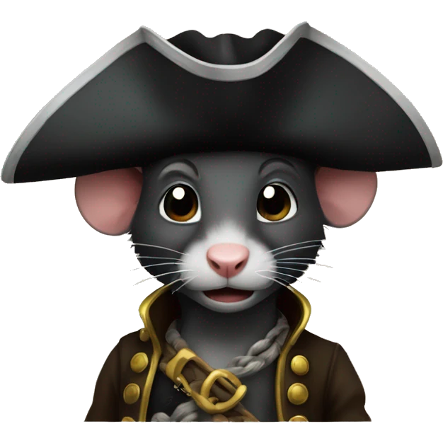Black skin rat as pirate emoji