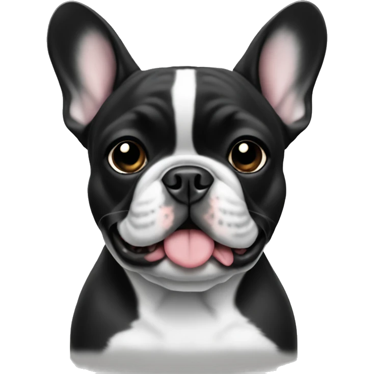 French bulldog black and white color  emoji