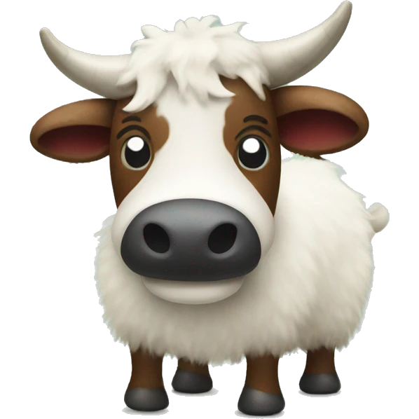 Fuzzy Christmas cow emoji