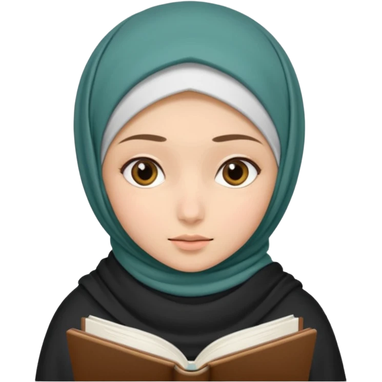 فتاة محجبه تدرس  emoji