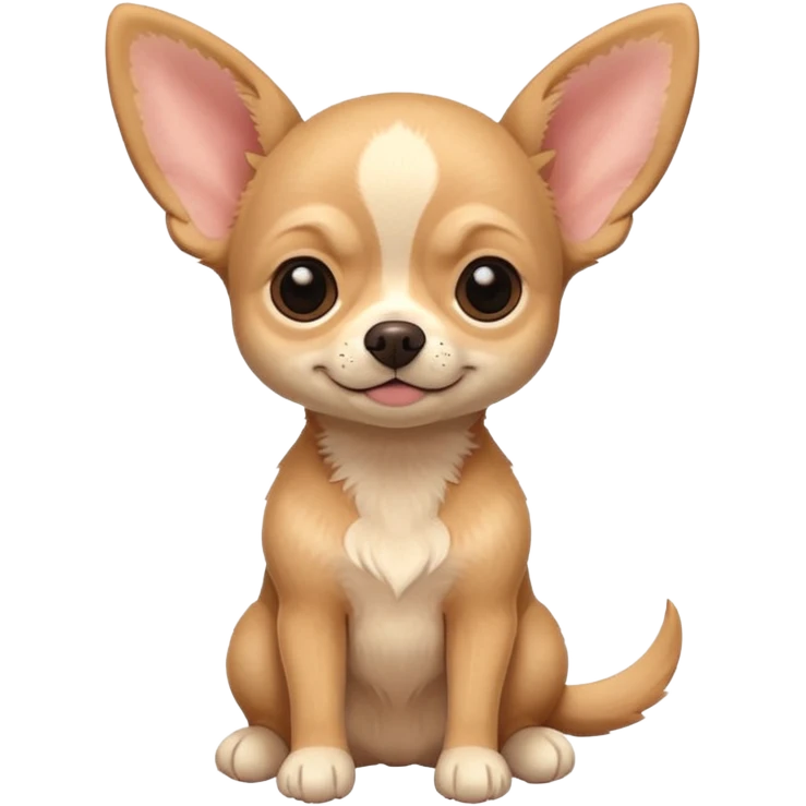 Chihuahua beige avec petite peluche Stitch emoji