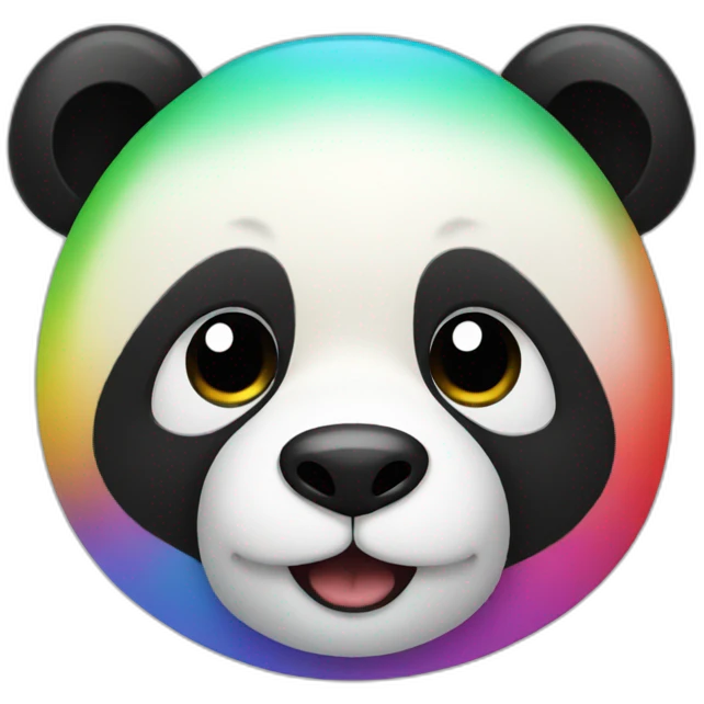 Rainbow panda emoji