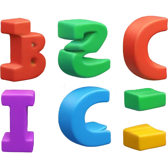 "Block Wonders" 3d colorfull text logo emoji