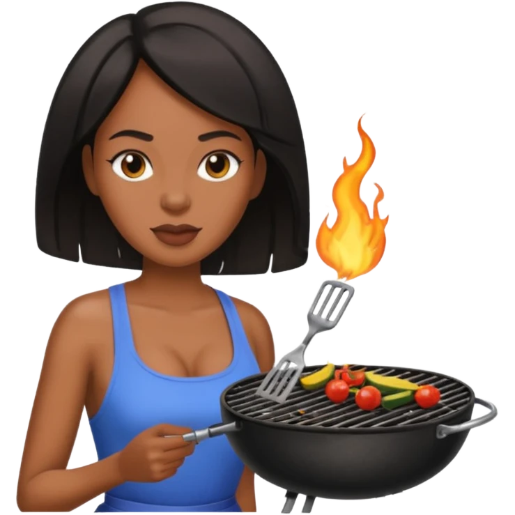 Low cut hair black women grilling  emoji