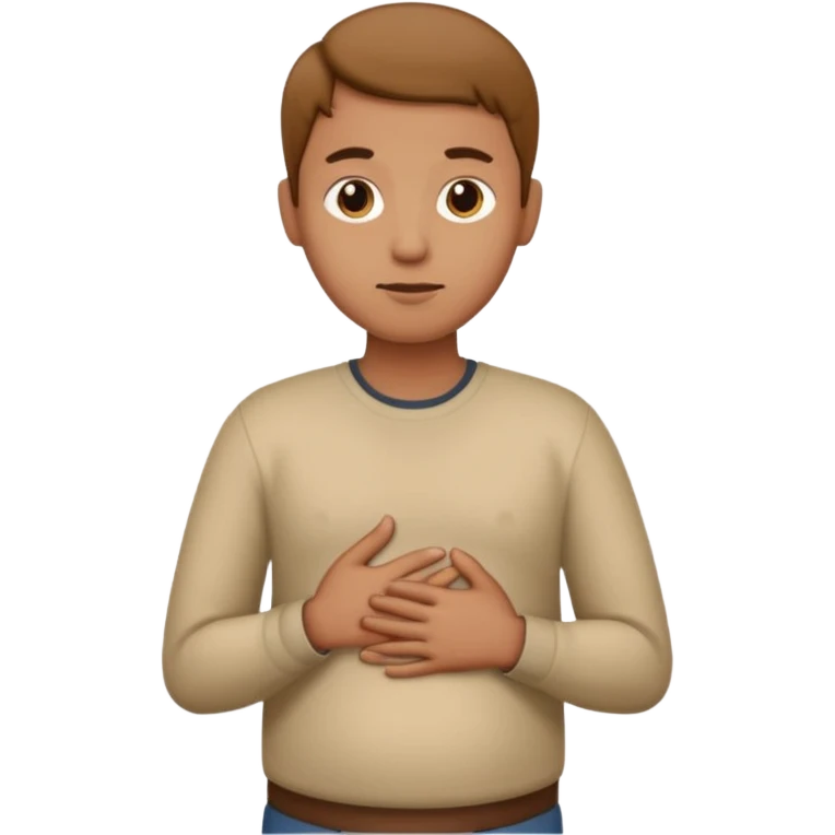 hand on stomach emoji
