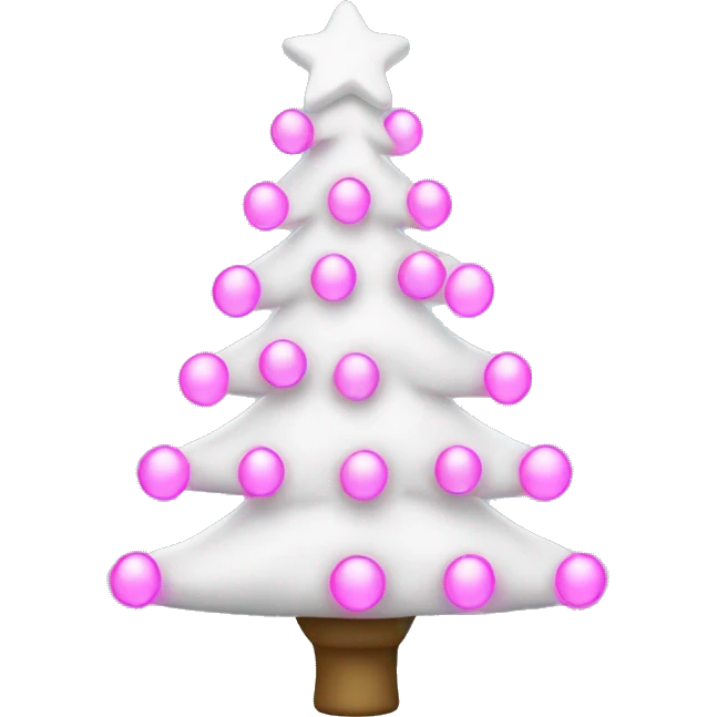 White christmas tree with pink lights emoji