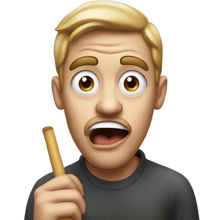 very shocked face holding a blunt emoji