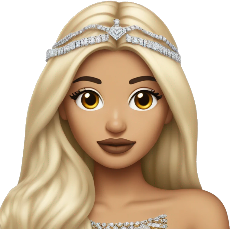 Kylie Jenner Princess with jewellery brown hair emoji