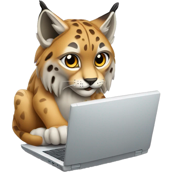 A lynx with a laptop emoji
