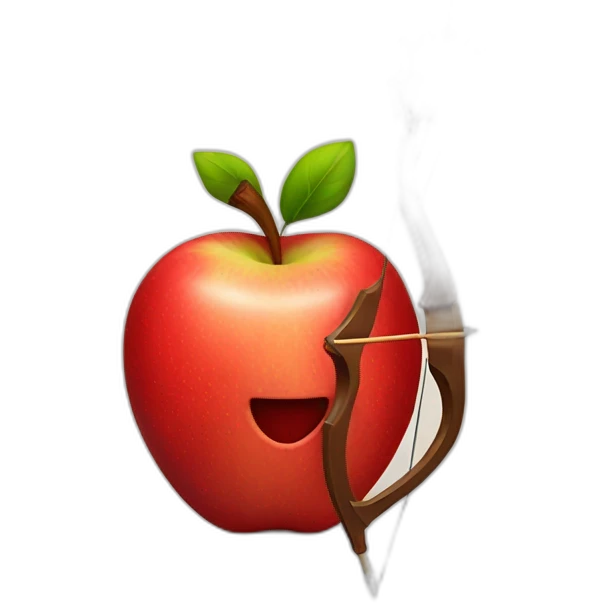 smiling red apple holding a bow and arrows emoji
