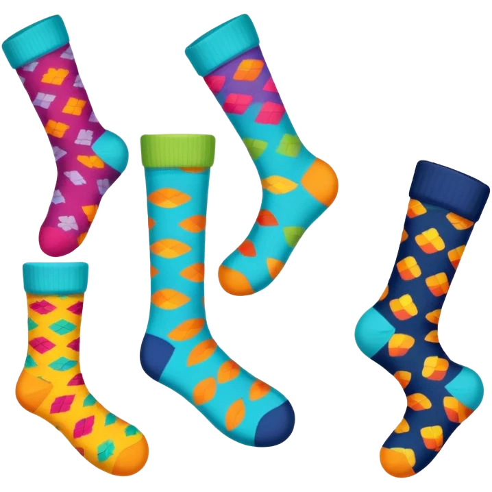 feet wearing colorful socks emoji