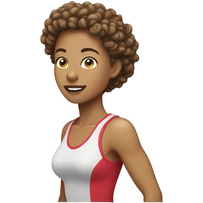 Running woman light skin with curly hair side view  emoji