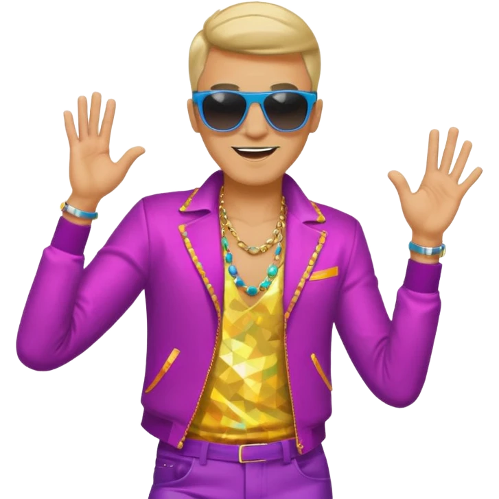 disco dancing man with sunglasses emoji