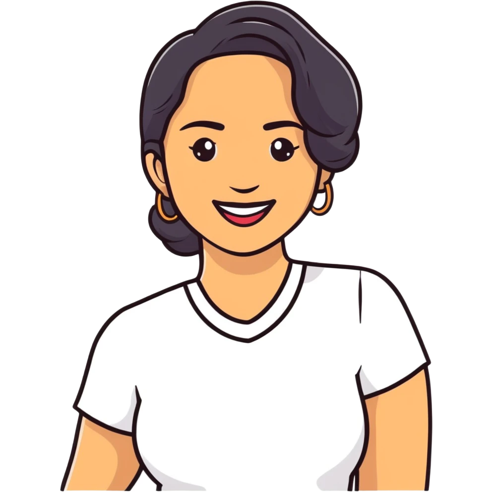 confident Latina woman smiling emoji