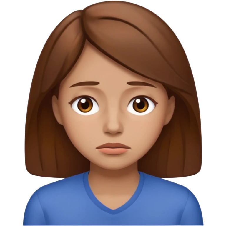 Woman brown hair fatigue emoji