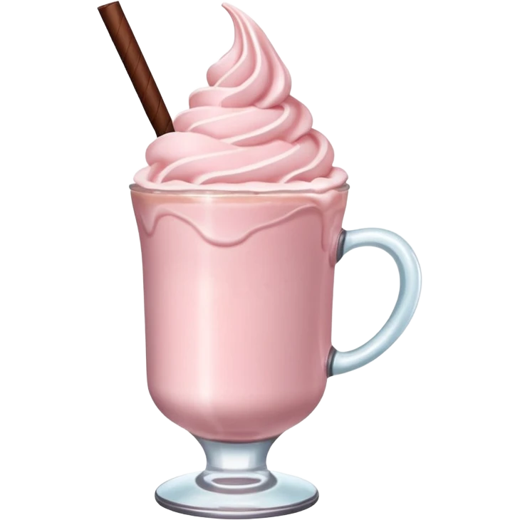 Pastel Pink Frozen Cream Hot Chocolate  emoji