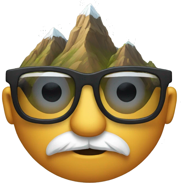 Mountain with glasses emoji