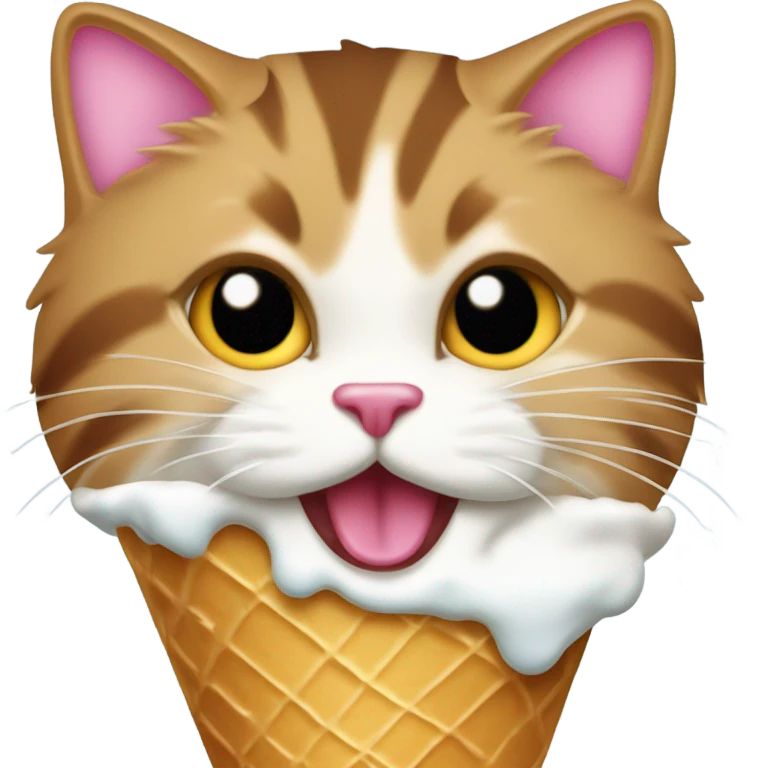 Cat eating ice cream emoji