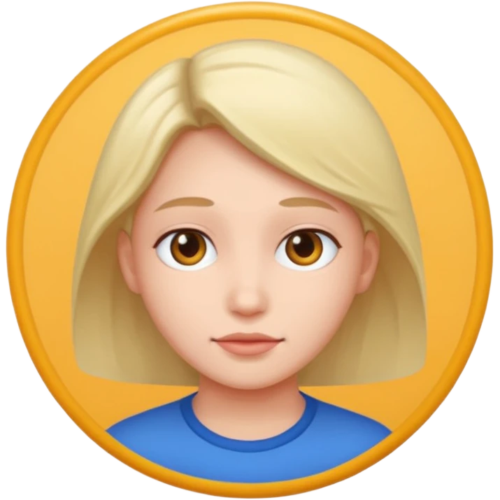 un joli personnage de face dans un rond  emoji