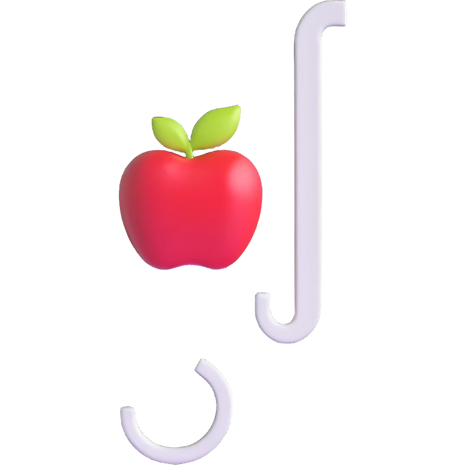 sleek white wall hook for coats with apple-inspired design emoji