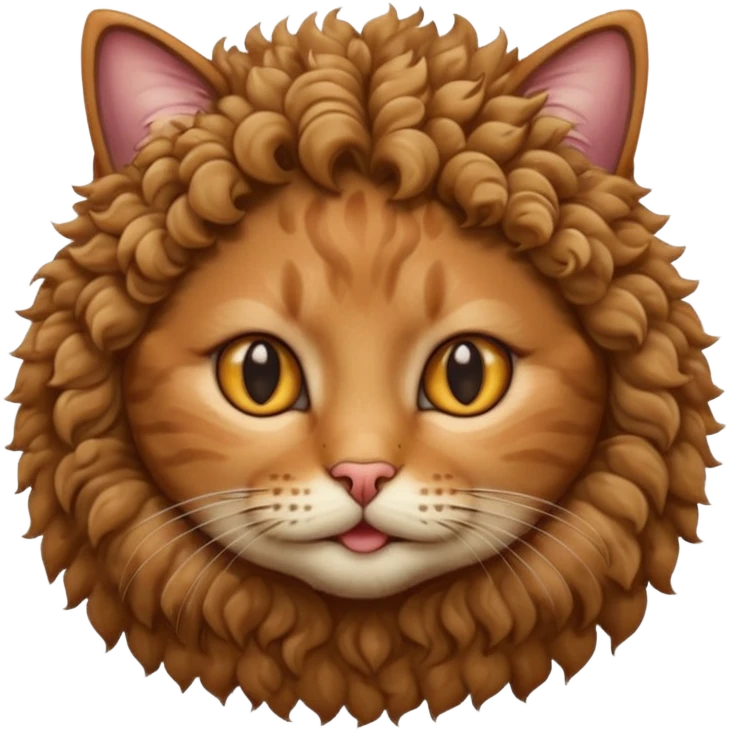 curly haired head cat emoji