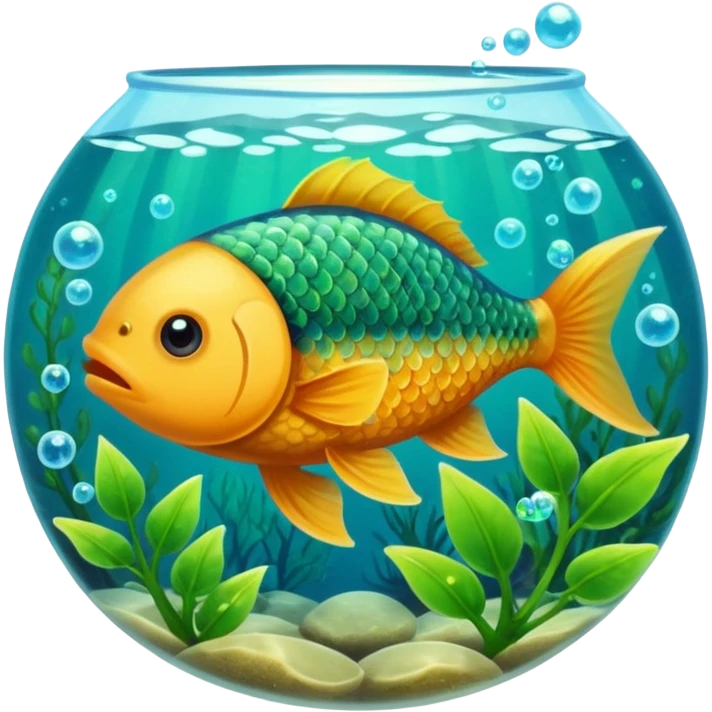 A fish eating a plant emoji