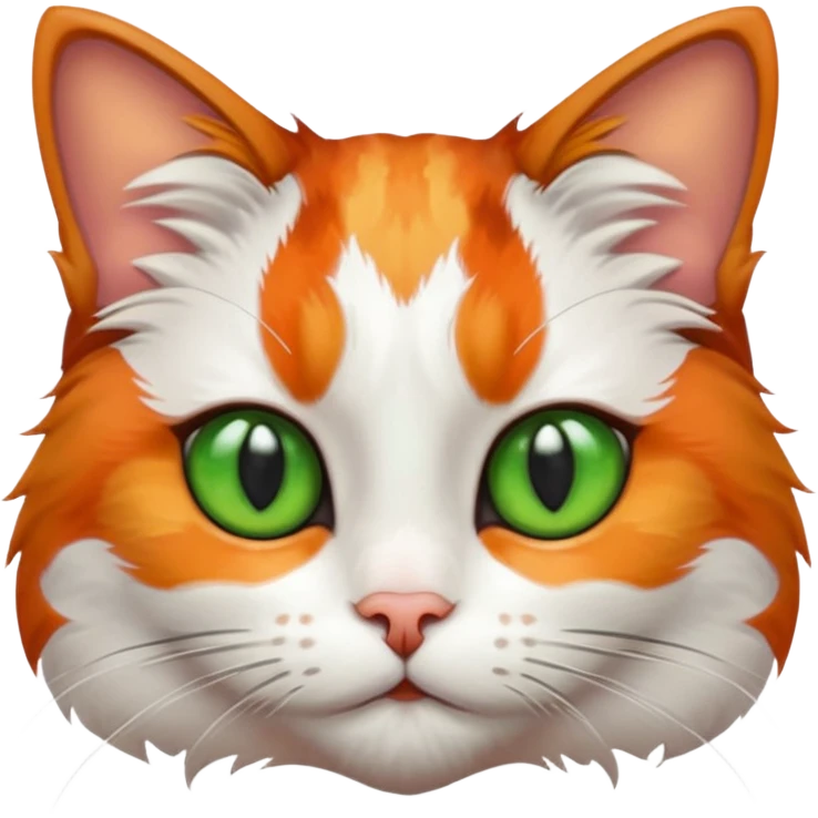 Calico and white cat emoji