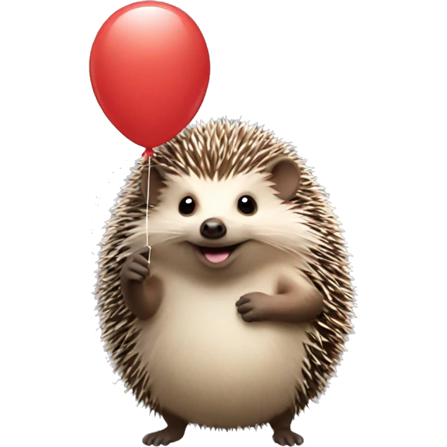 Hedgehog holding a balloon emoji