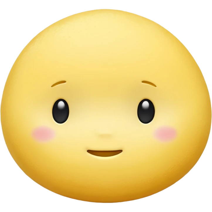 One yellow mochi without eyes that looks realistic emoji