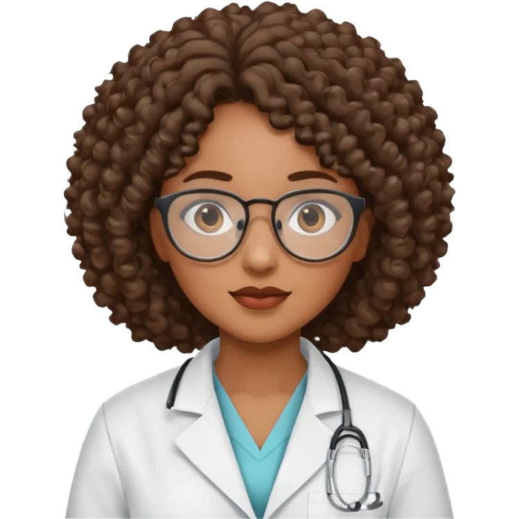 black female specialist with curly hair emoji