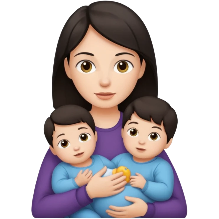 Oma dunkles Haar 2 Babys und Kleinkind emoji